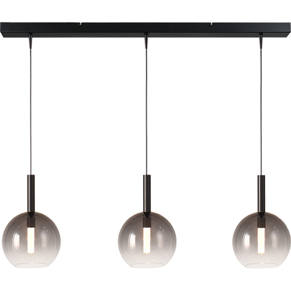 3L pendant lamp Ø 17cm Lido Ball with smoke-fading glass