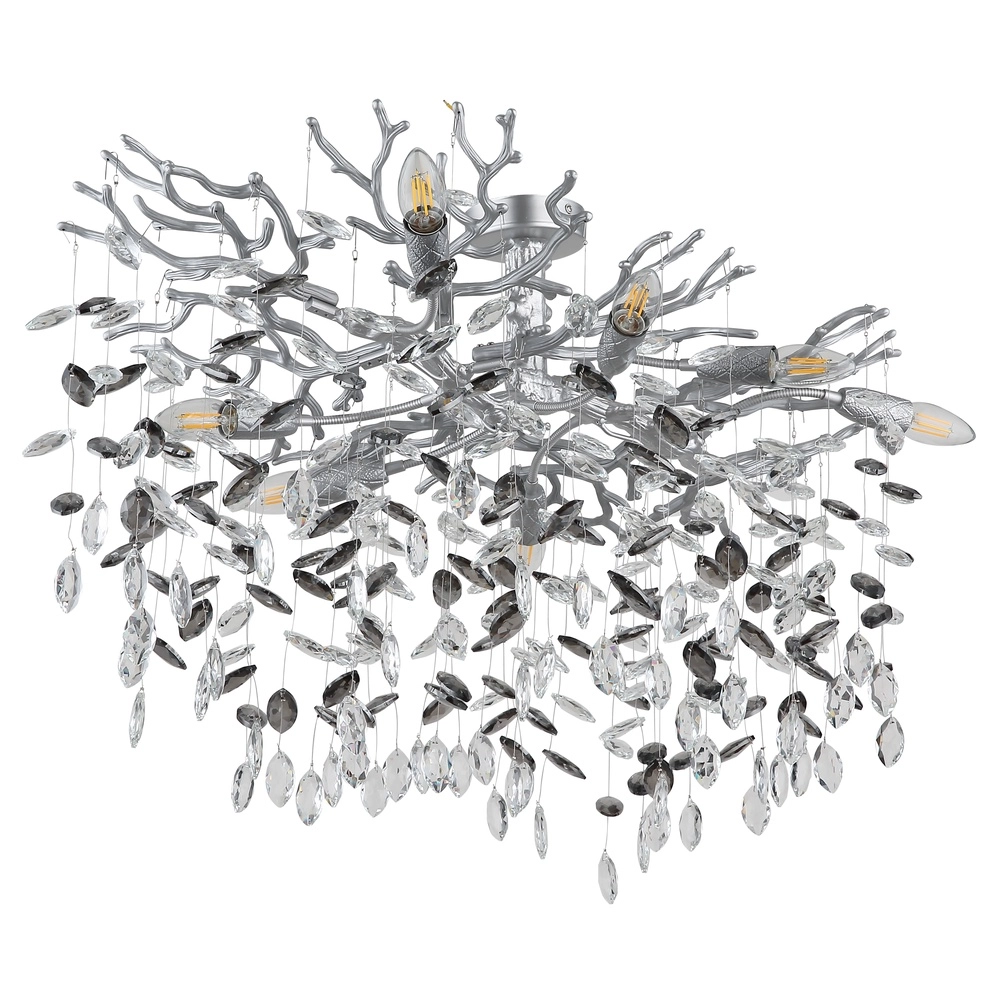 Ceiling lamp Queena silver grey Globo 9007371533657