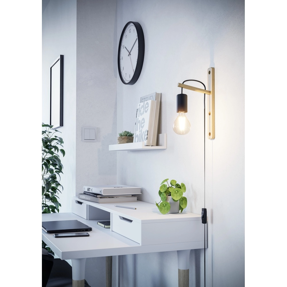 Wooden wall lamp Pockley with switch Eglo 9002759440138