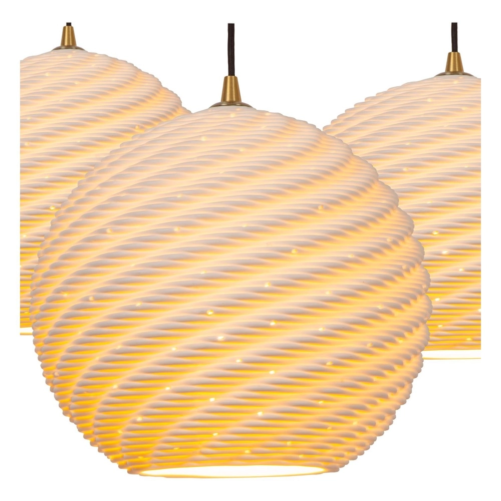 Design pendant lamp Bina 3-light round white Lucide 5411212135018
