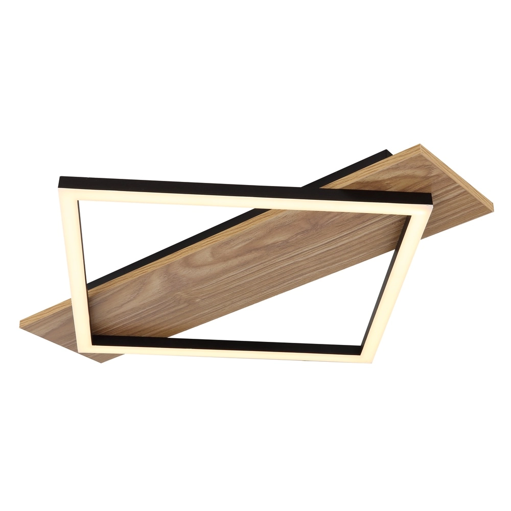 Ceiling lamp Beatrix I black with wood