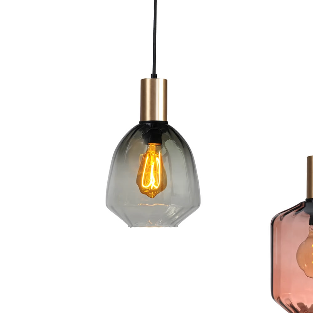 6-light hanging lamp - gold - Porto with different glasses Masterlight 8718121270692