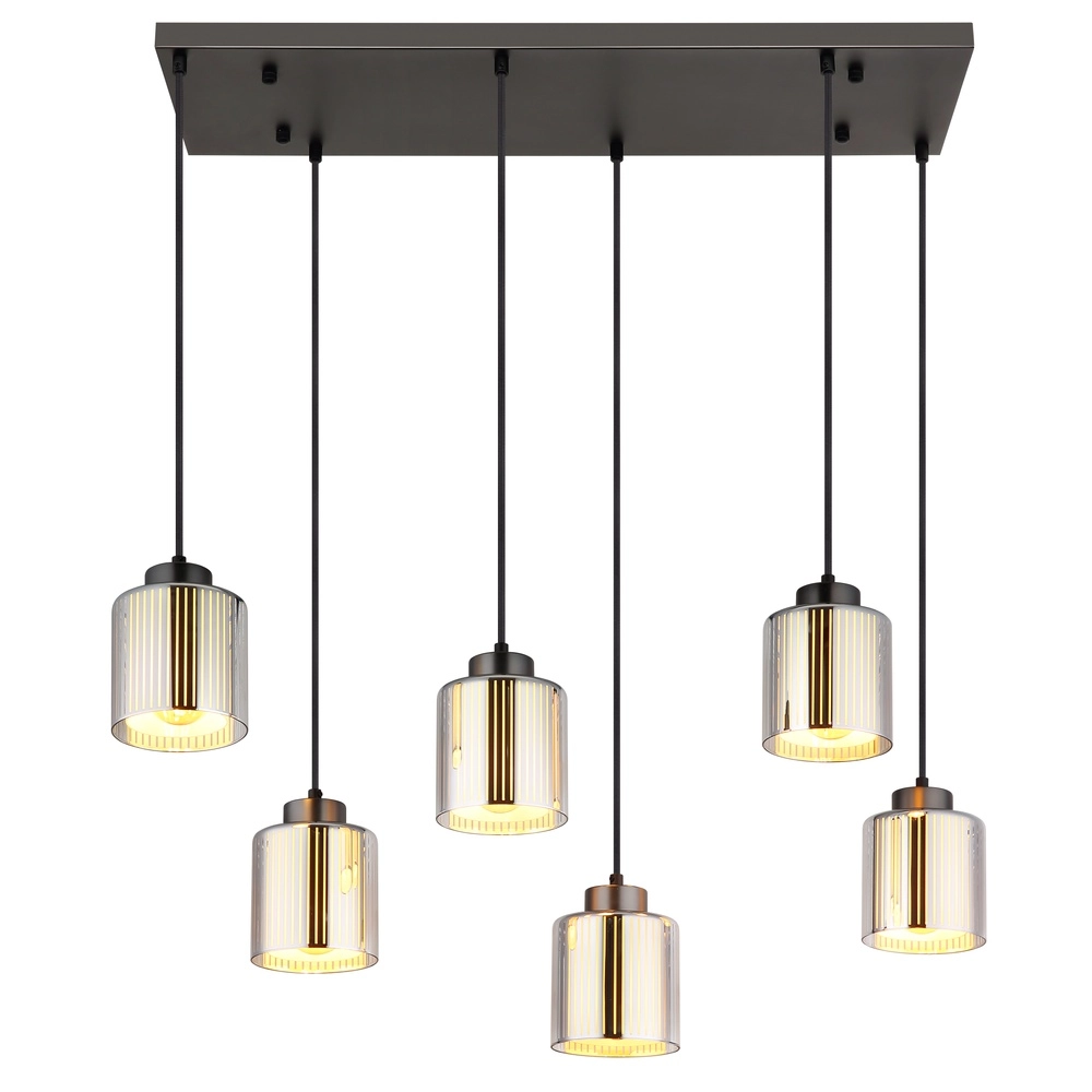 Design pendant lamp Felicia Gunmetal 6-lights Globo 9007371528967