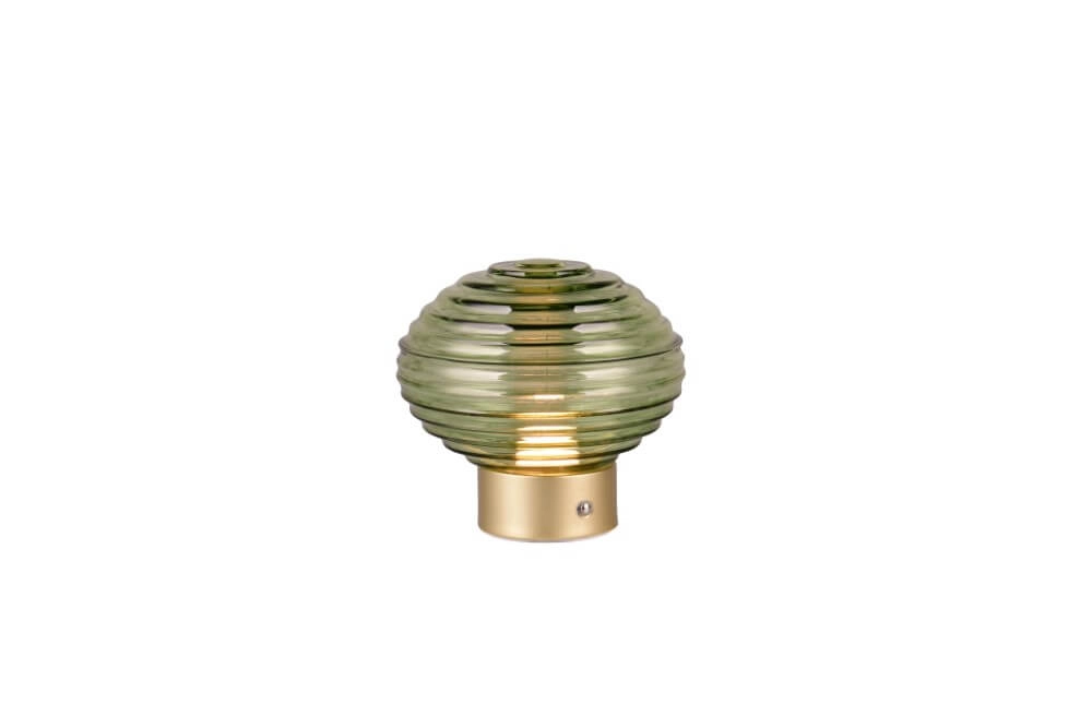 Rechargeable table lamp gold Earl Green glass Trio 4017807601947