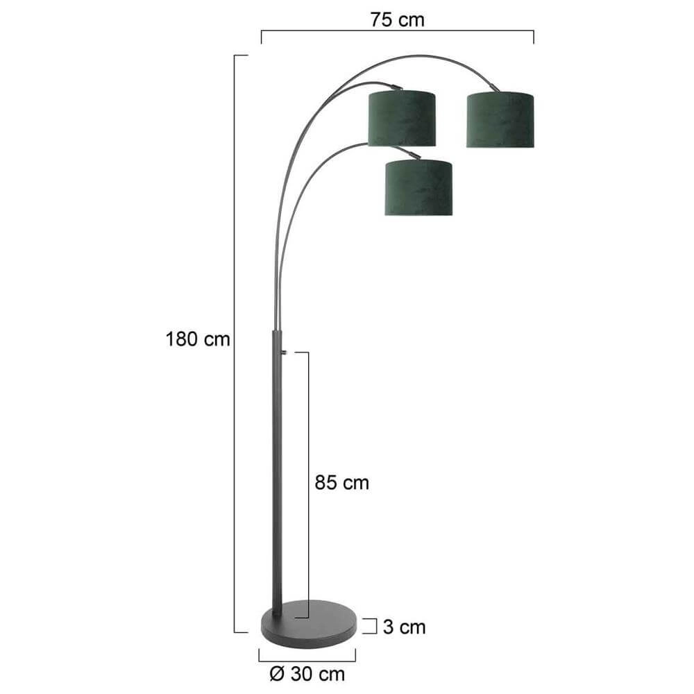 Floor lamp Sparkled Light black with green caps Steinhauer 8712746173611