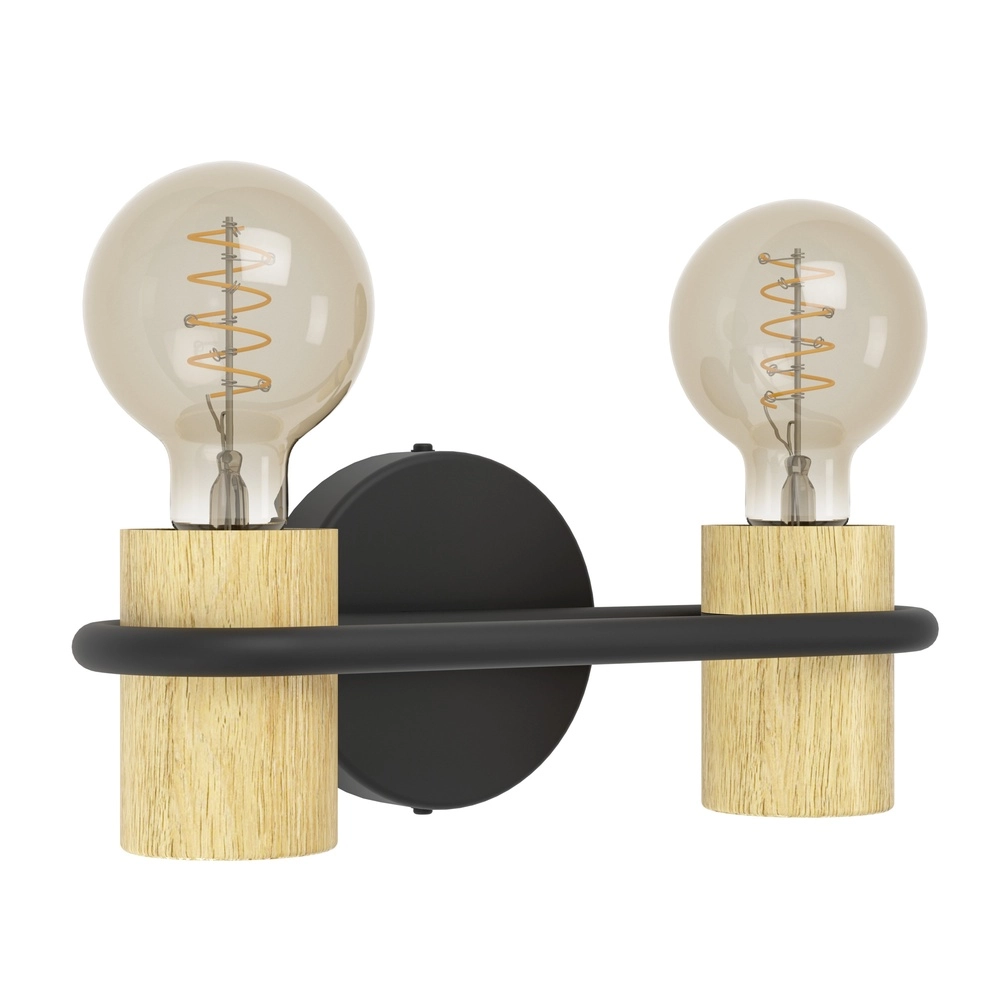 Wall lamp Chieveley with wood look - 1x E27