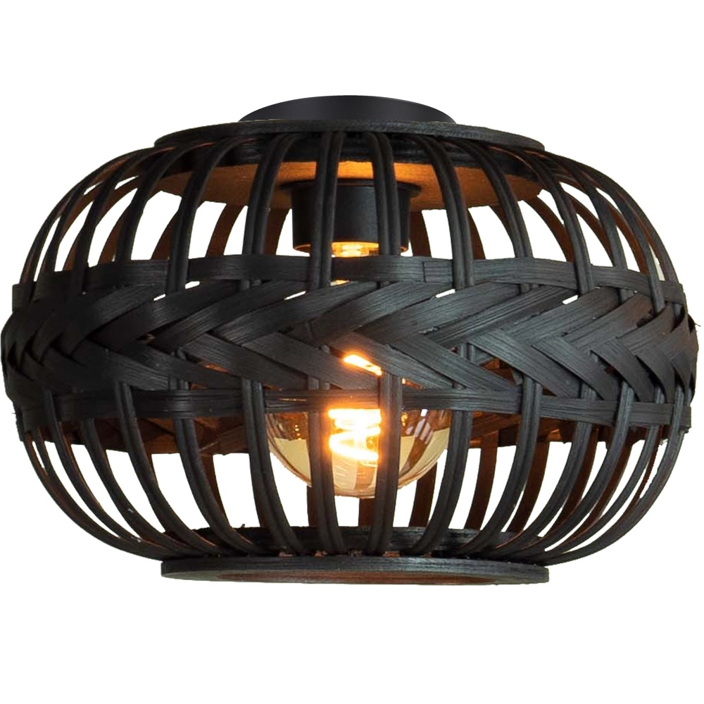 Black ceiling lamp Towcester Ø 38cm - wood