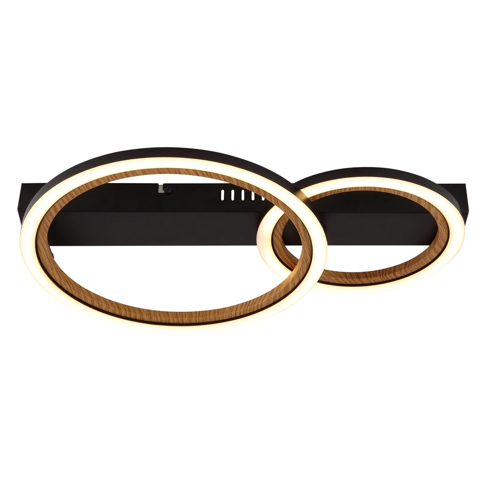 Ceiling lamp Dakari I 2 rings black Globo 9007371522798