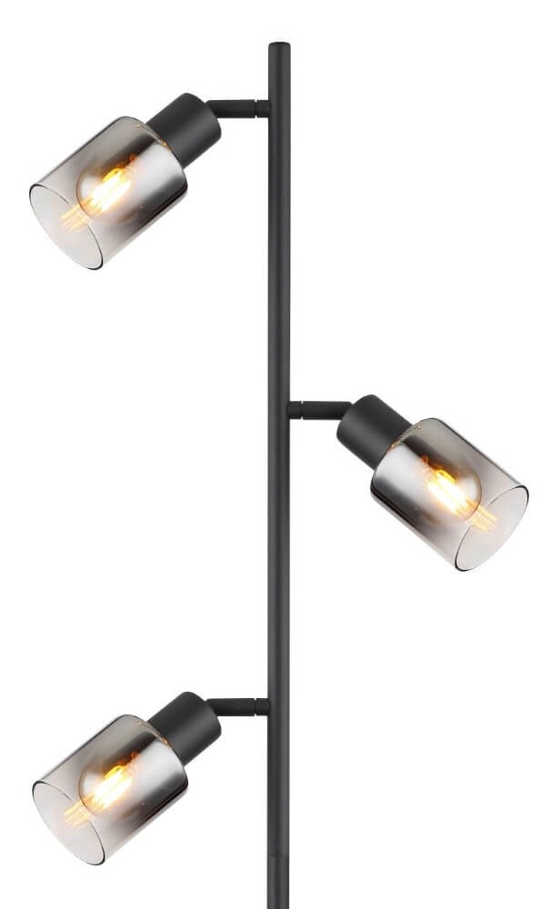 Floor lamp Hubertus with smoke glass Globo 9007371458011