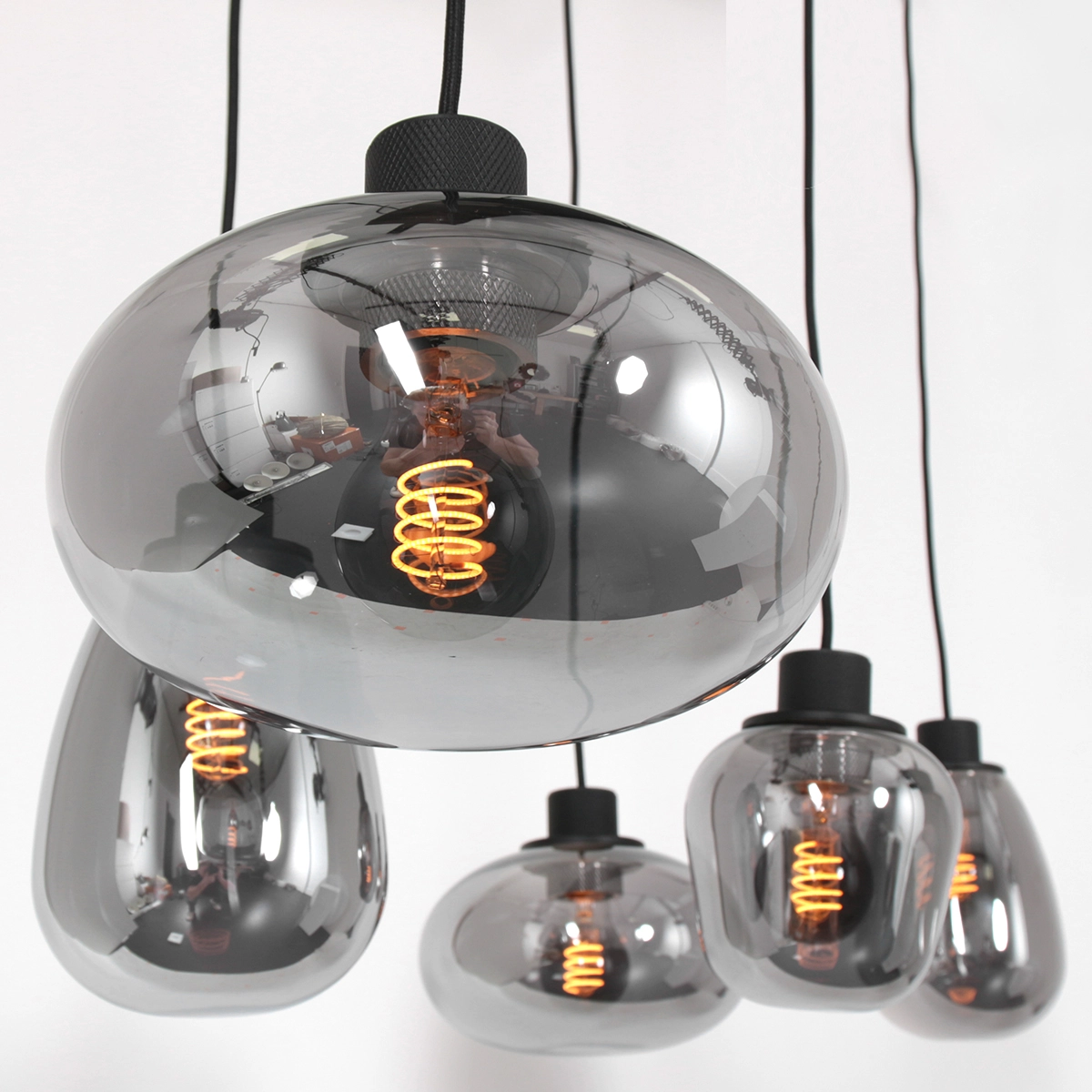 Smoke glass hanging lamp Reflexion Steinhauer 8712746135589