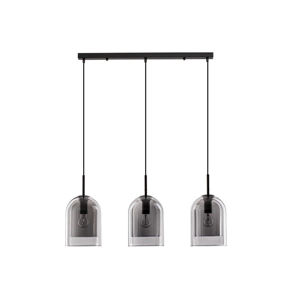 Pendant lamp Velor 3-light black straight Lyora 5212017431196
