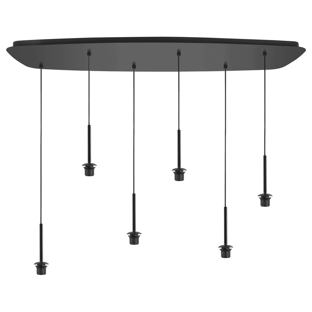 Pendant lamp Bellini 6-light black with gold glass Highlight