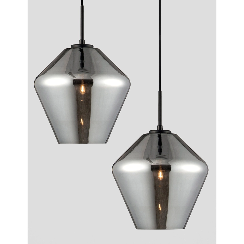 Pendant lamp Veiro chrome glass Ø 23 x 22cm Lyora 5212017421296