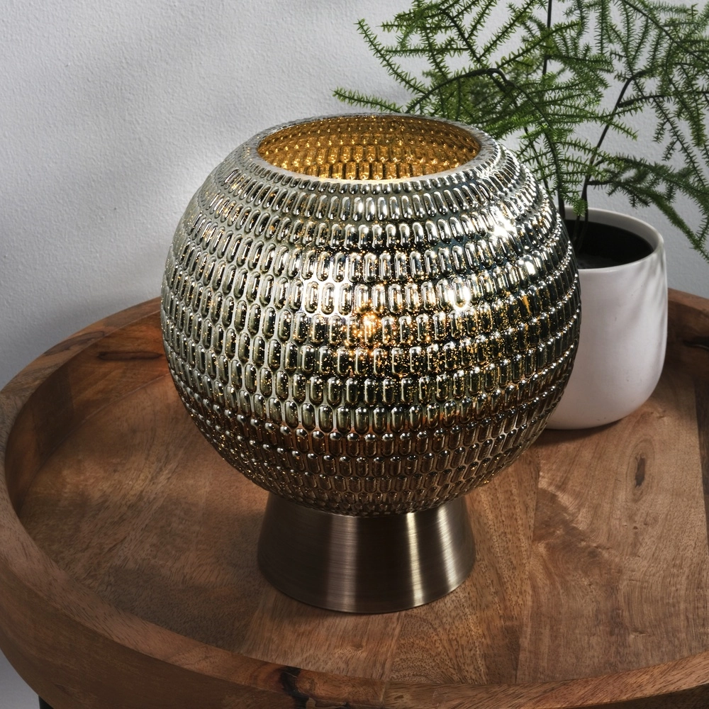 Table lamp Mila Green glass Searchlight 5053423306957