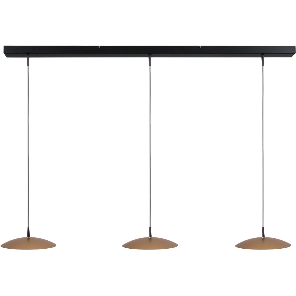3-light pendant lamp Scala 130cm black with gold Ø 25cm