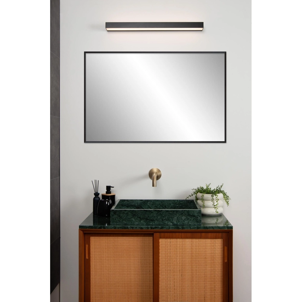 Bathroom wall lamp Alexa 60cm black - IP44 - 8W Lucide 5411212040527