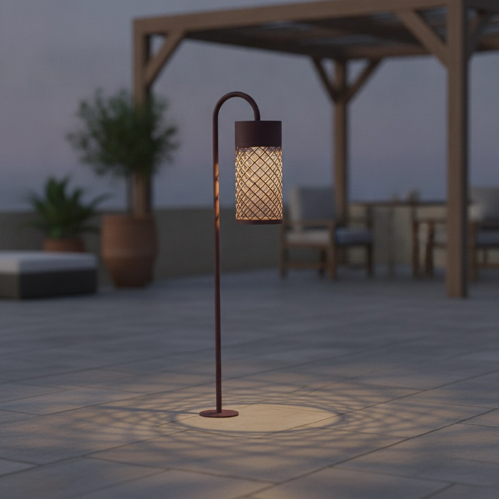 Garden lamp Motley 70cm rust brown