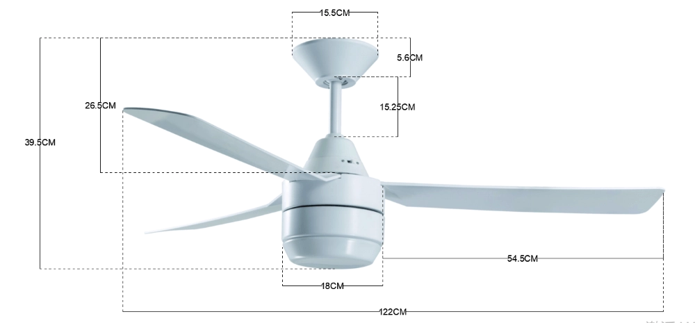 Ceiling fan white with lamp Calypso Ø 122cm IP20 Beacon 9333509129752