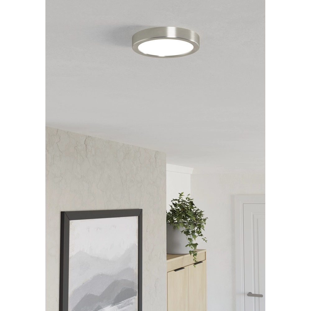 Led ceiling light Fueva 6 round - stainless steel - Ø 16,6cm Eglo 9008606330225