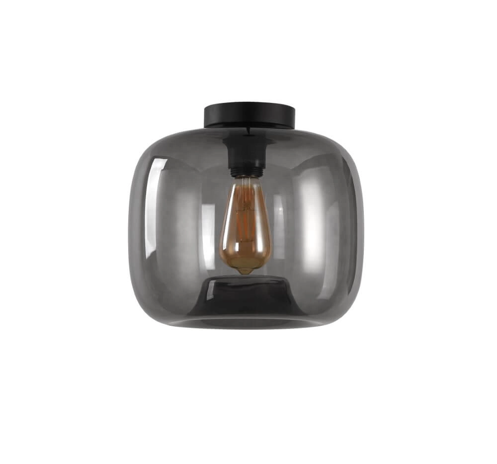 Ceiling light Preston gray glass Ø 28cm Artdelight 8719831737871