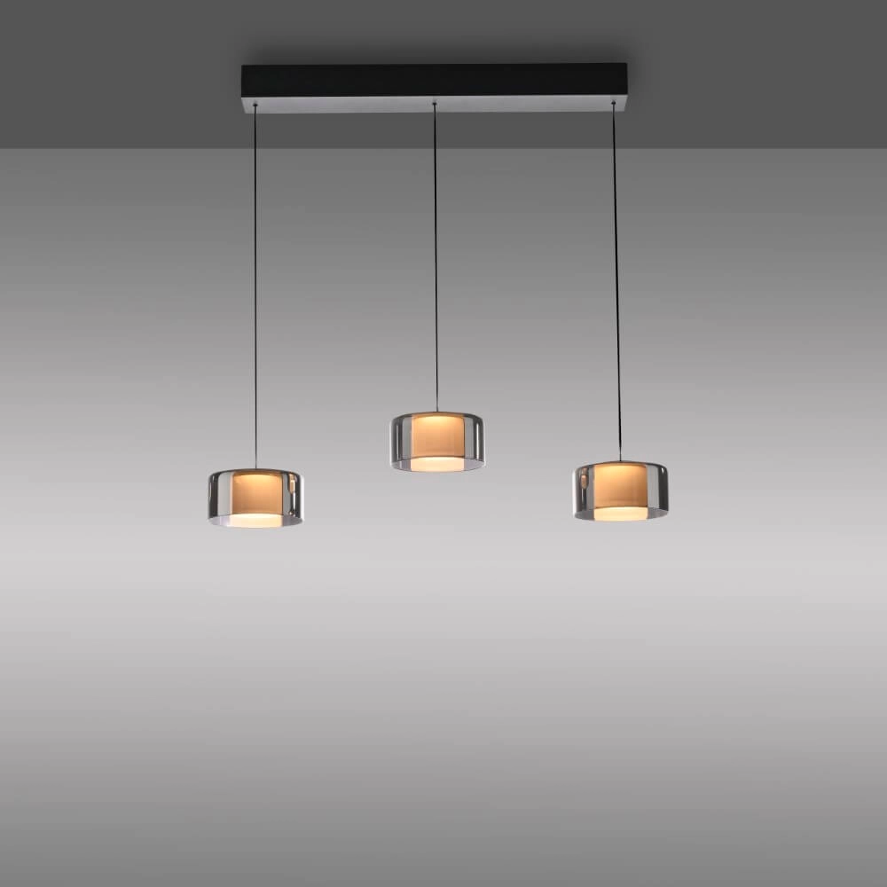 3-light pendant lamp Rika black Paul Neuhaus 4012248383070