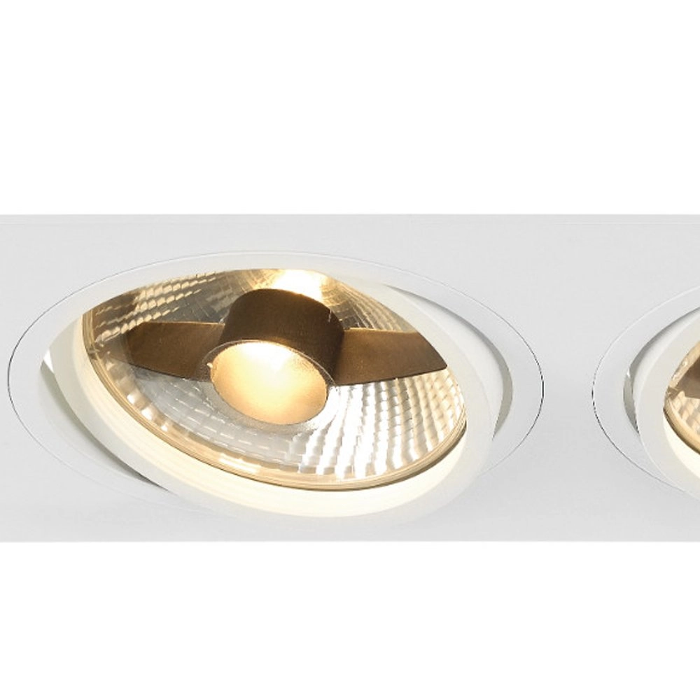 Recessed spotlight New Tria ES111 2-light white with clamping springs SLV 4024163150378