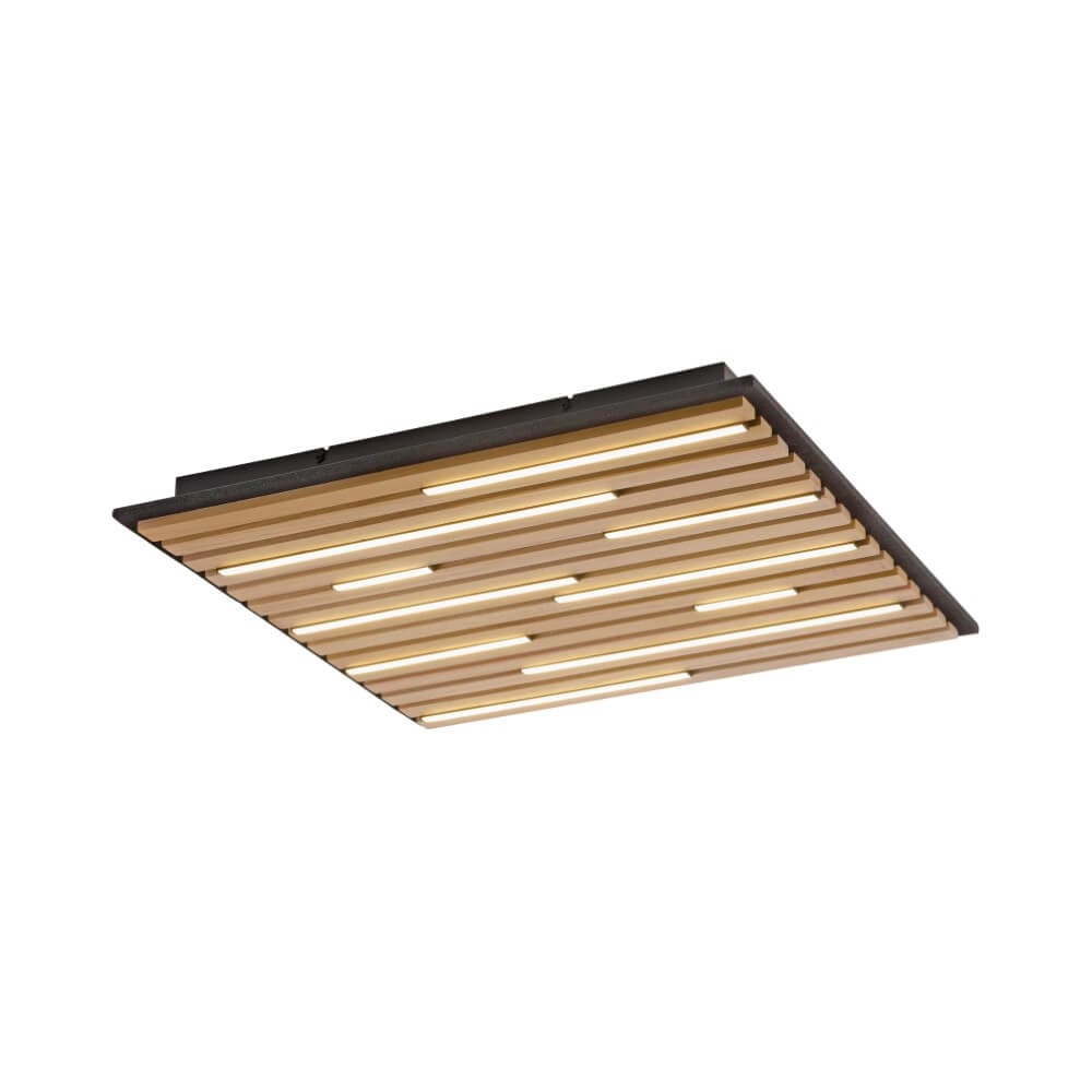 Square ceiling lamp Q-Akustik wood