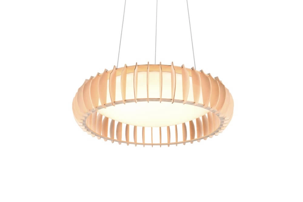 Wooden pendant lamp Monte Ø 60cm Trio 4017807600100