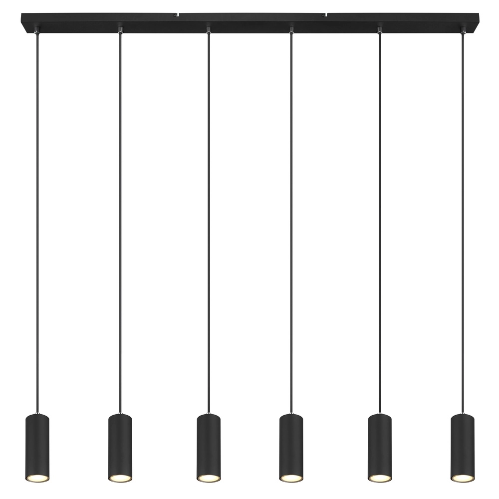 Pendant lamp Robby 6-light black Globo 9007371436583