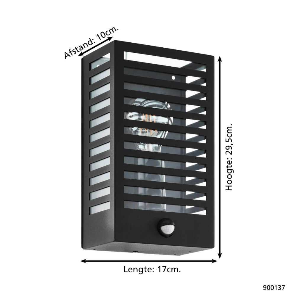 Black outdoor lamp Alamonte 3 with sensor Eglo 9008606230112