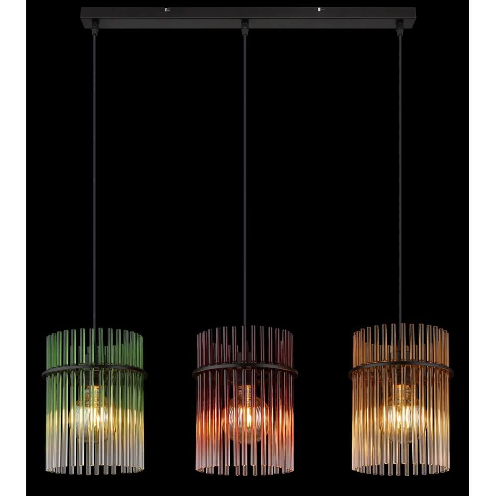 Golden pendant lamp Gorley with glass 3-light Globo 9007371452811