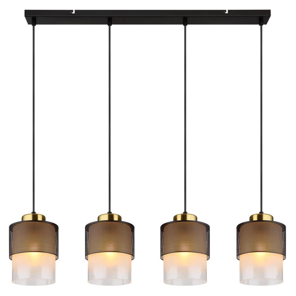 Pendant lamp Olga 4-light black with mesh Globo 9007371455485