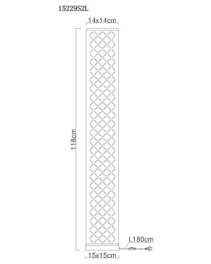 Square floor lamp Clarke 118cm Globo 9007371369478