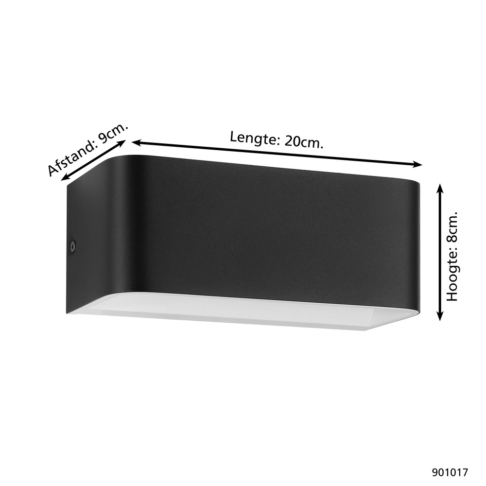 Led wall lamp Sania 4 20cm - black Eglo 9008606289868