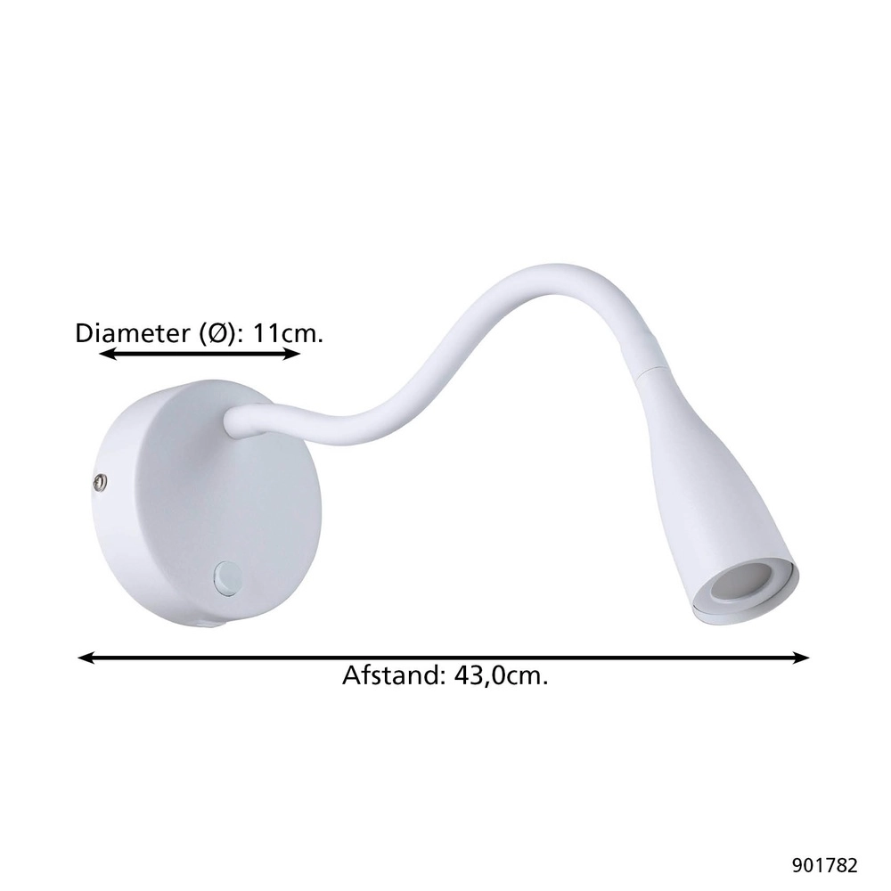 Bedside lamp Olivandino 1 Flexible White Eglo 9008606347797