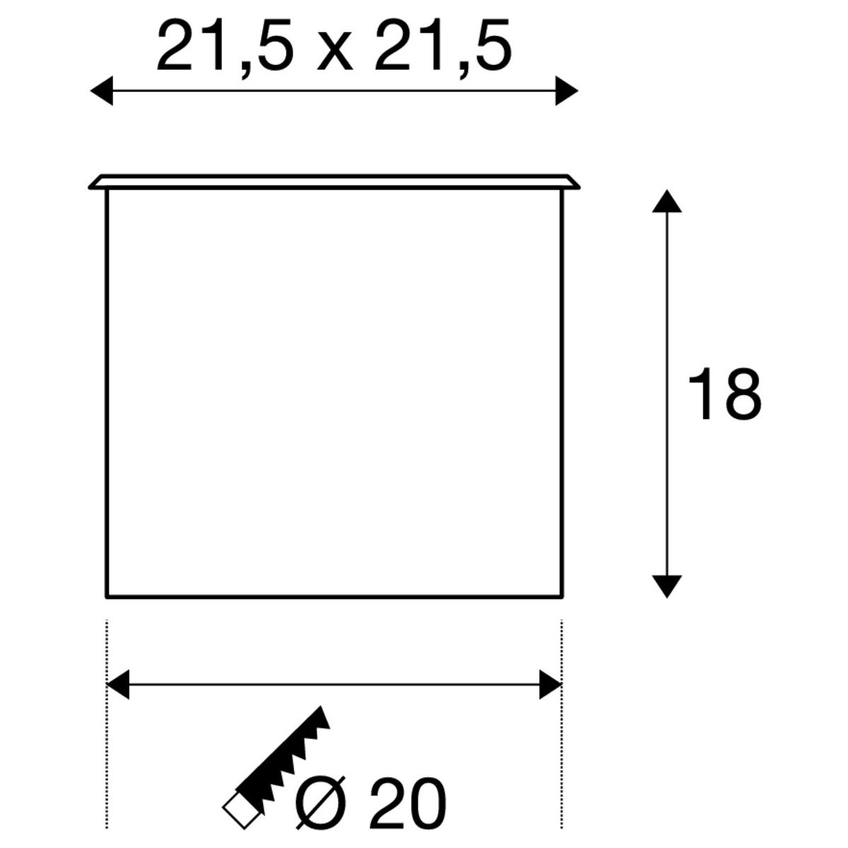 Ground spot Dasar ES111 square SLV 4024163094801
