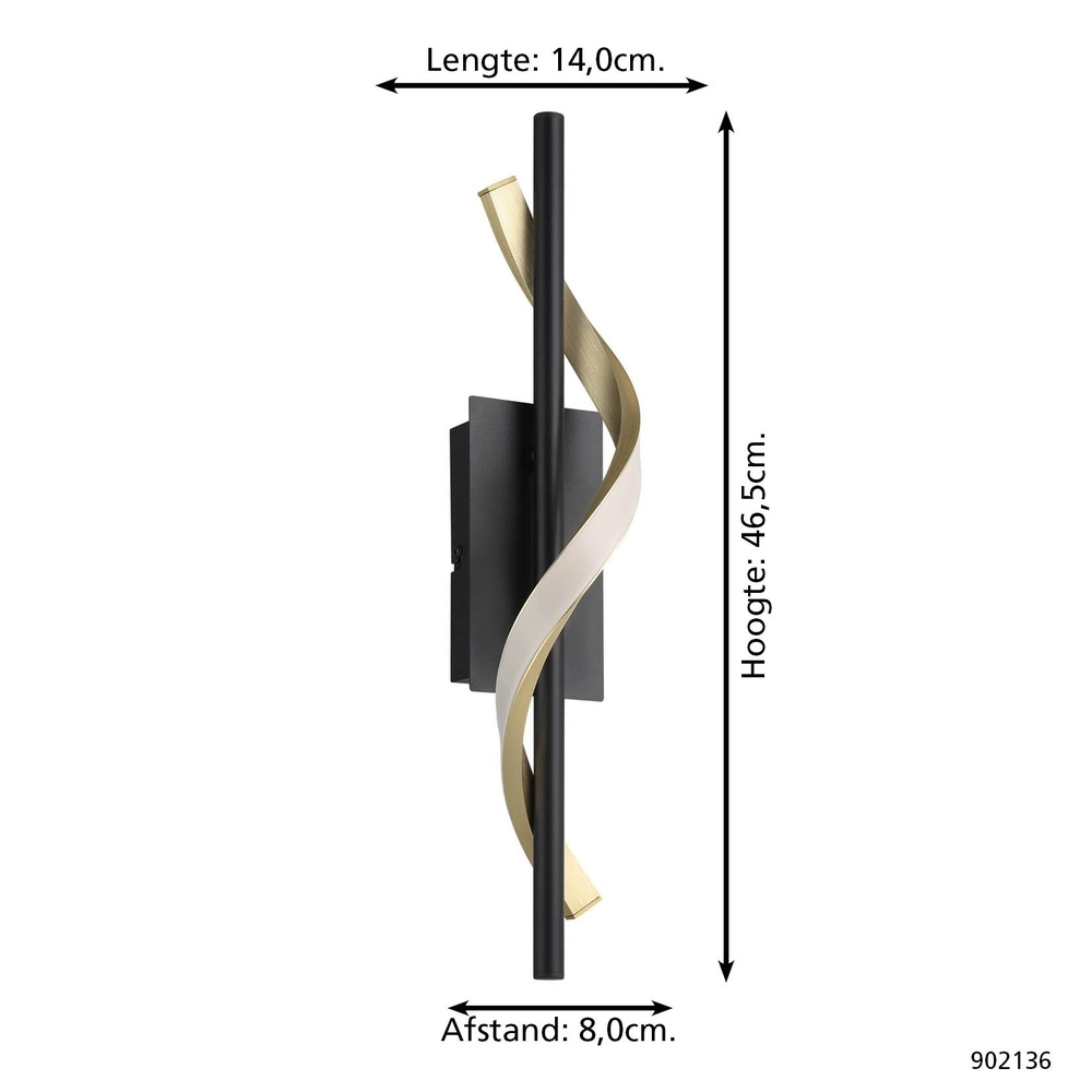 Wall lamp Conaprato black with gold Eglo 9008606357369