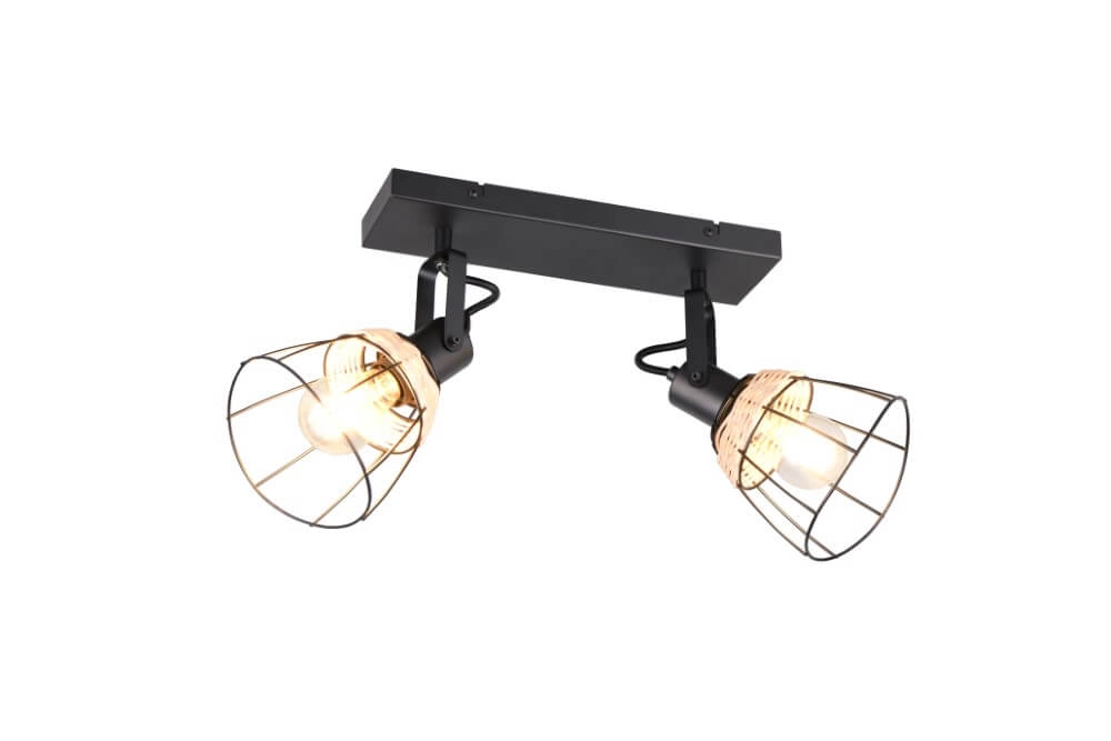Black ceiling lamp Jerome Design 2-light