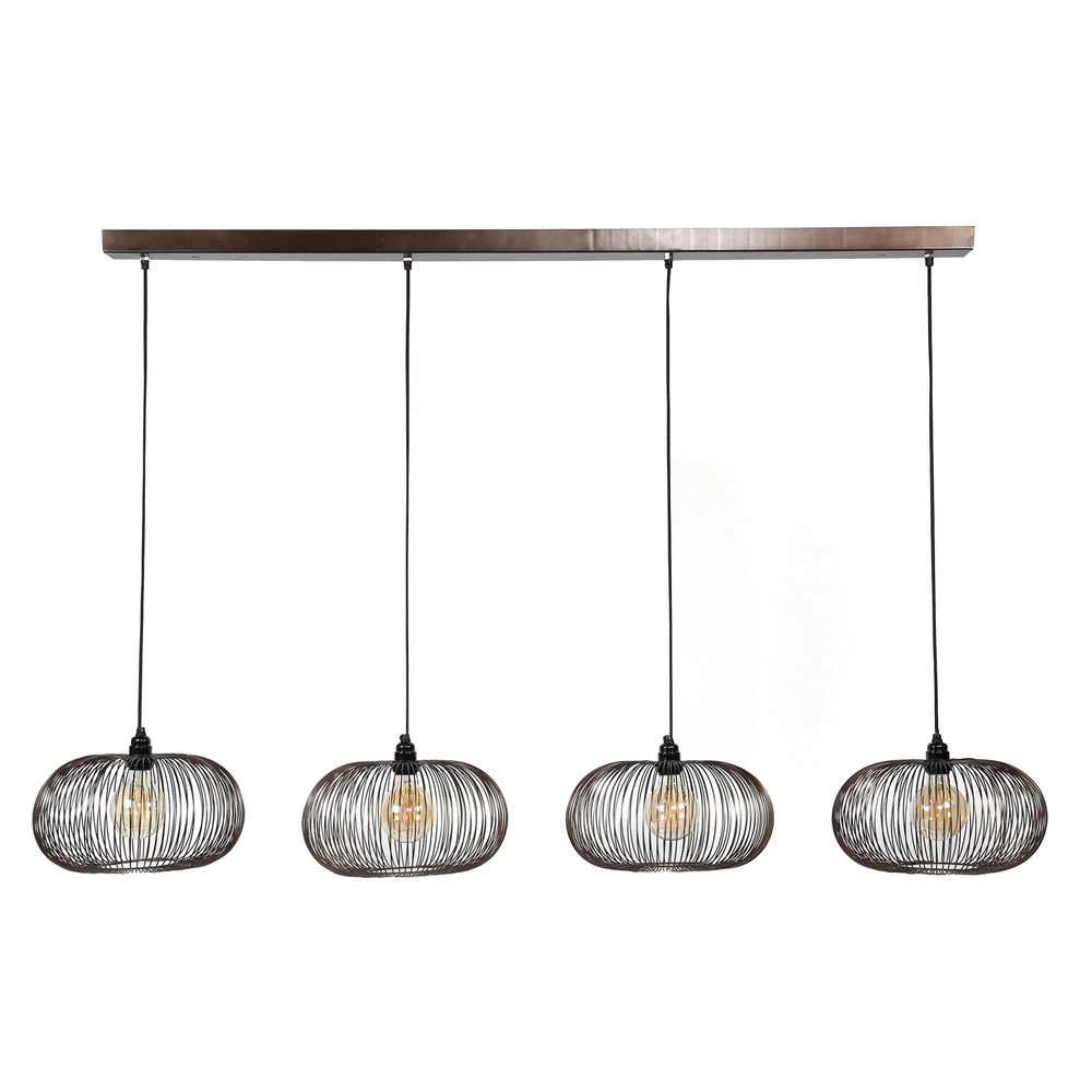 4-light pendant lamp Copper Ø 35cm Lyora 8716803513266