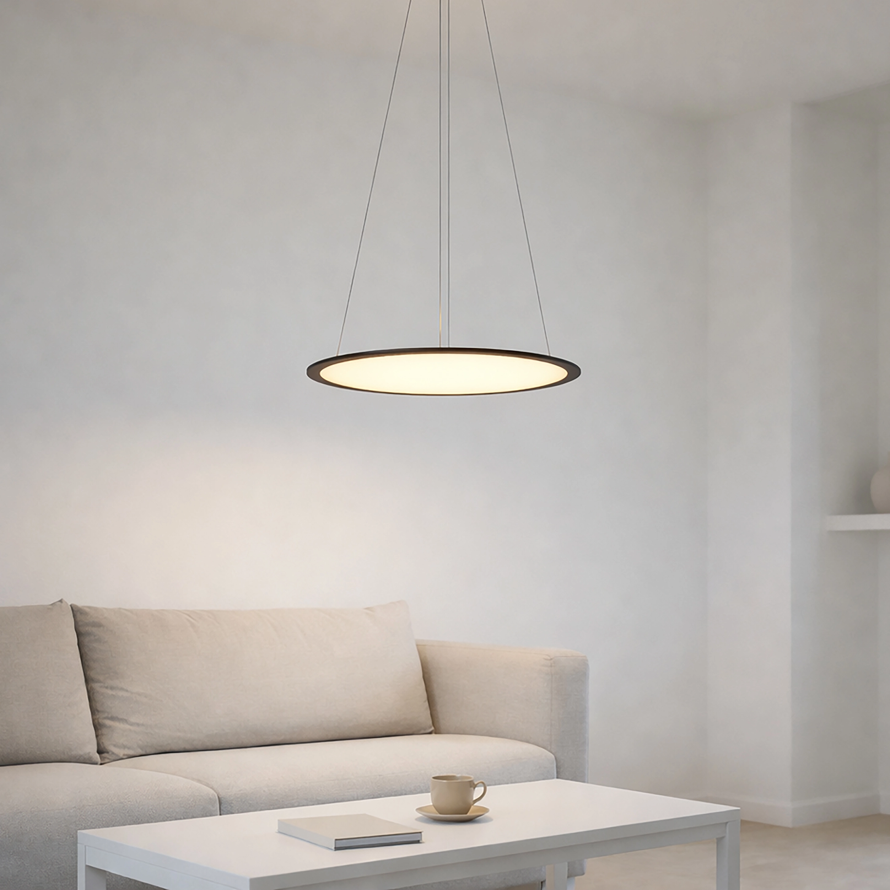 Pendant lamp Vistina Ø 58cm black Lyora 5053423272641