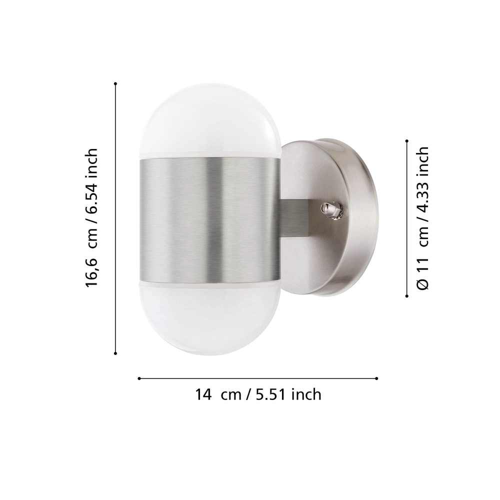Wall lamp Merola Stainless steel Eglo 9002759753924