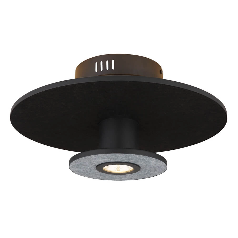 Black ceiling lamp Carter Ø 38cm with felt