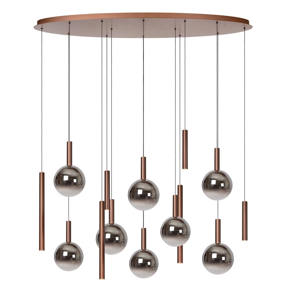 Design vide pendant lamp Jasmine Copper 14-lights Premium by Lucide 5411212741288