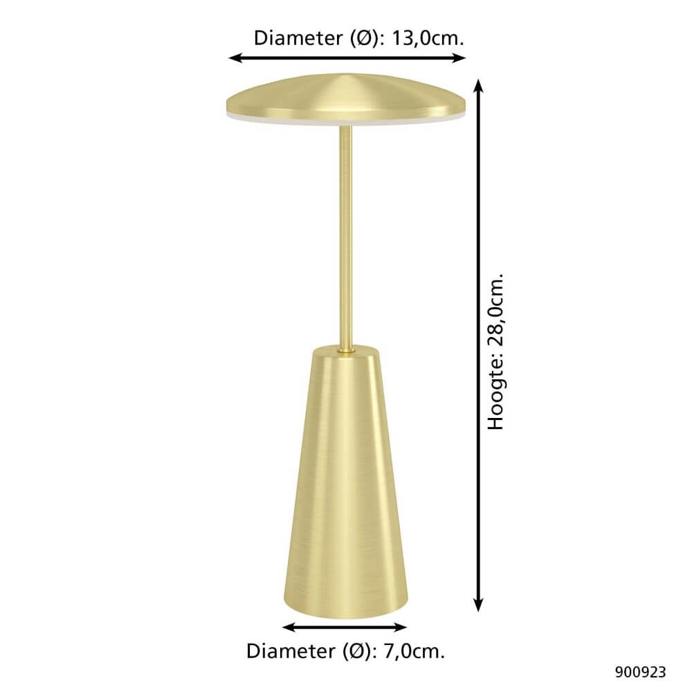 Yellow copper table lamp Piccola Ø 13cm Eglo 9008606277780