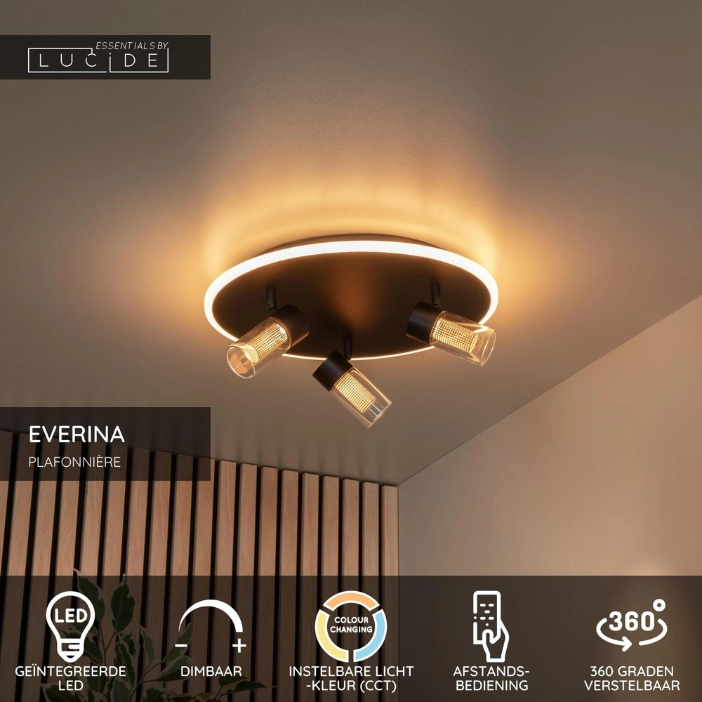 Sleek ceiling lamp Everina Ø 40cm Lucide 5411212011053