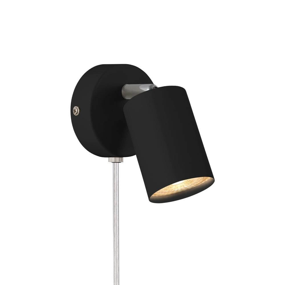 Black wall lamp Explore corded
