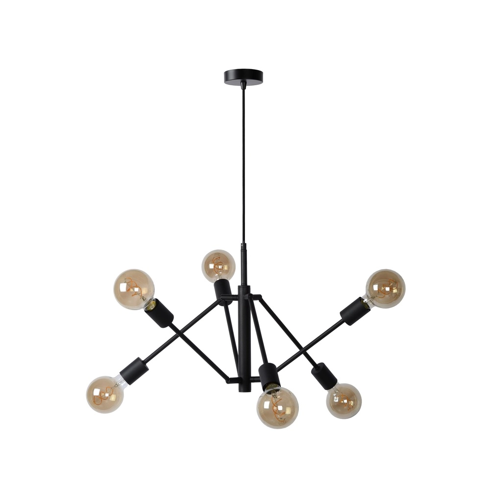 Pendant lamp Lester black 6-lights