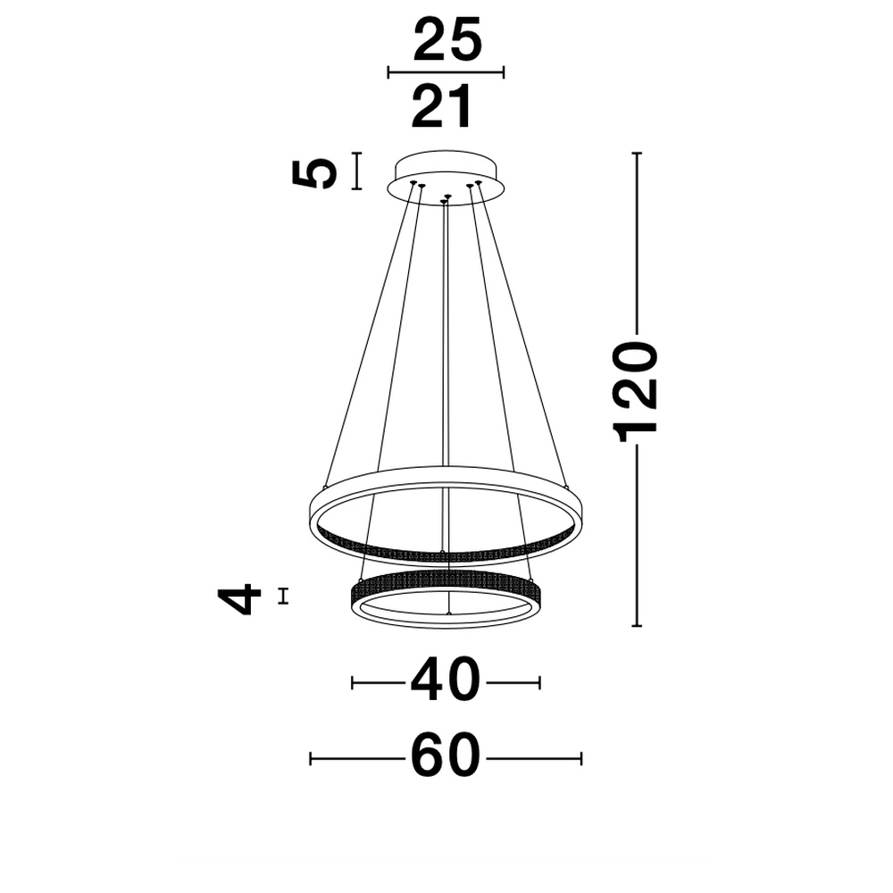 Pendant lamp Preston gold Ø 60cm double Lyora 5212017424105
