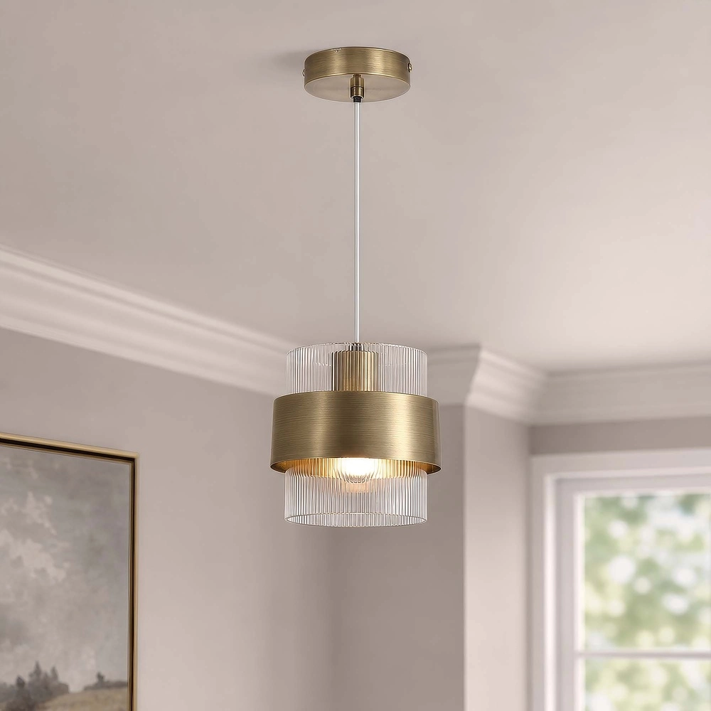 Pendant lamp Royal 1-light antique brass