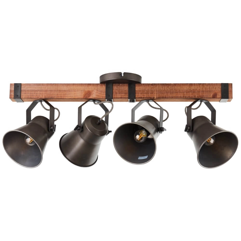 4-light ceiling lamp Decca black with brown Brilliant 4004353361456